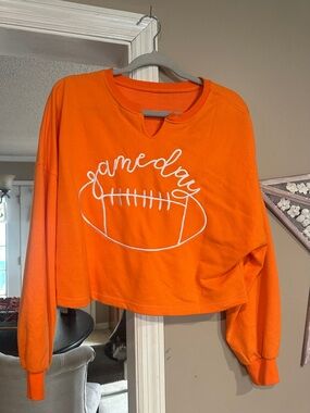 Cropped orange football sweatshirt GO VOLS!